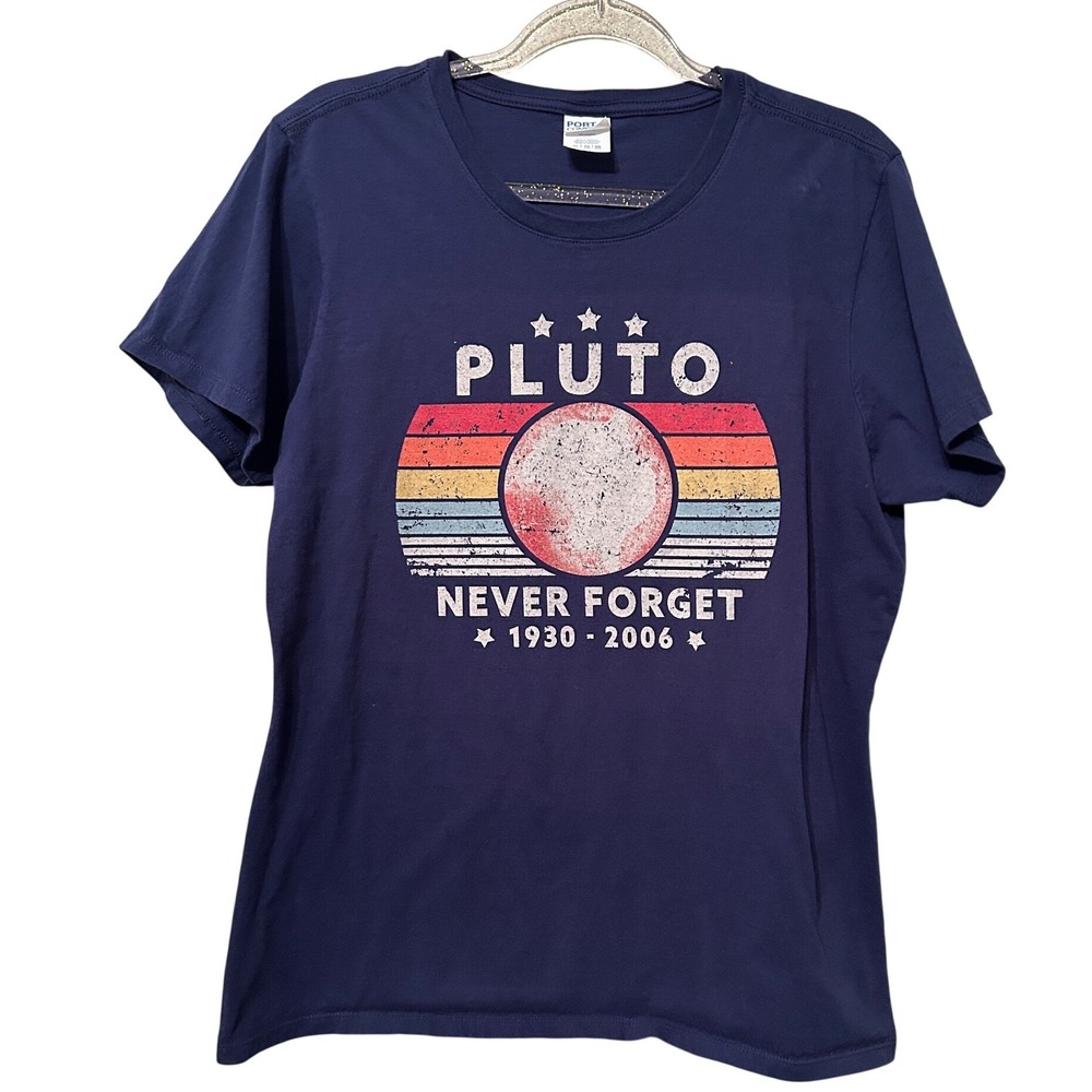 Port & Company Pluto Never Forget 1930-2006 Graphic Tee Navy Blue XL